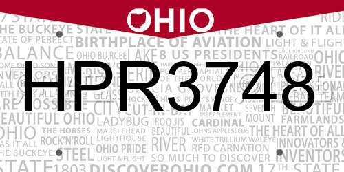 HPR3748 Ohio License Plate