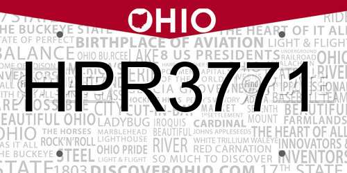 HPR3771 Ohio License Plate