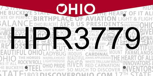 HPR3779 Ohio License Plate