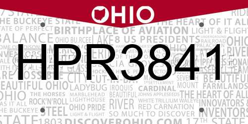 HPR3841 Ohio License Plate