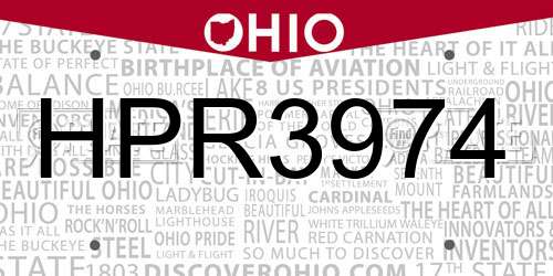 HPR3974 Ohio License Plate