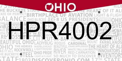HPR4002 Ohio License Plate