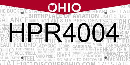 HPR4004 Ohio License Plate