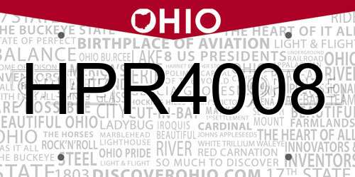 HPR4008 Ohio License Plate