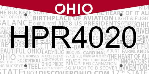 HPR4020 Ohio License Plate