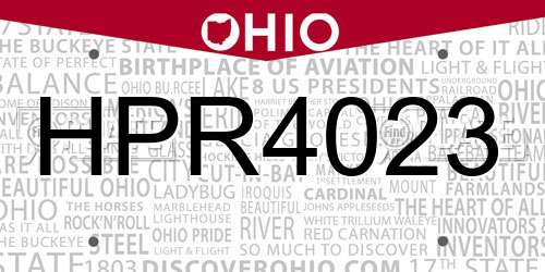 HPR4023 Ohio License Plate