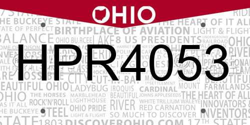 HPR4053 Ohio License Plate