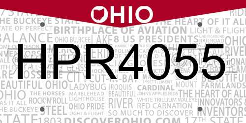 HPR4055 Ohio License Plate