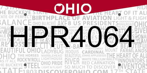 HPR4064 Ohio License Plate