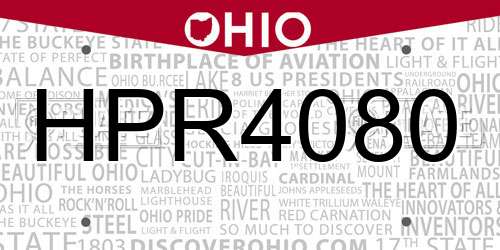 HPR4080 Ohio License Plate