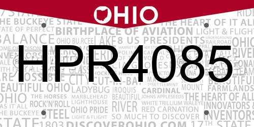 HPR4085 Ohio License Plate