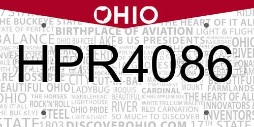 HPR4086 Ohio License Plate