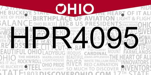 HPR4095 Ohio License Plate