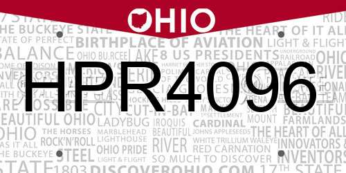 HPR4096 Ohio License Plate