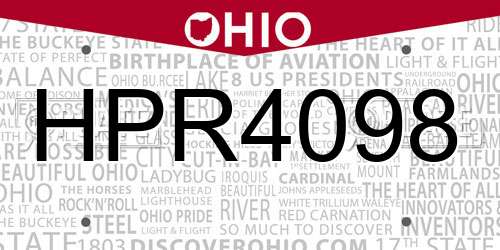 HPR4098 Ohio License Plate