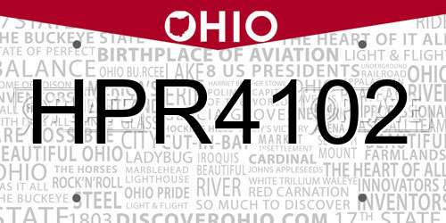 HPR4102 Ohio License Plate