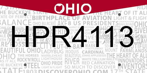 HPR4113 Ohio License Plate