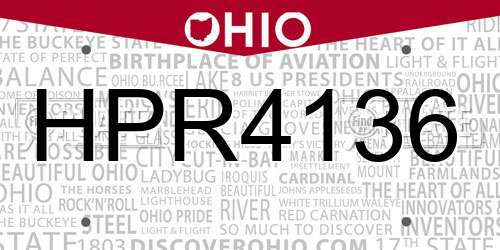 HPR4136 Ohio License Plate