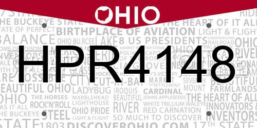 HPR4148 Ohio License Plate