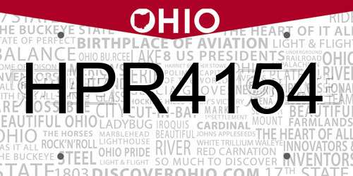 HPR4154 Ohio License Plate