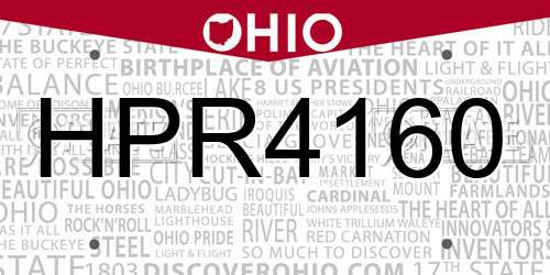 HPR4160 Ohio License Plate
