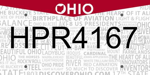 HPR4167 Ohio License Plate