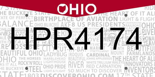 HPR4174 Ohio License Plate