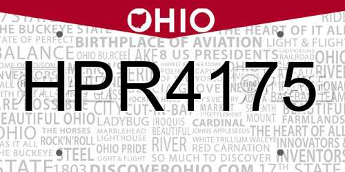 HPR4175 Ohio License Plate