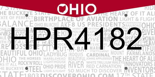 HPR4182 Ohio License Plate
