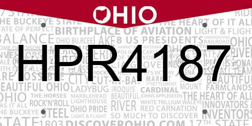 HPR4187 Ohio License Plate