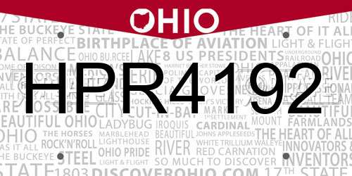 HPR4192 Ohio License Plate