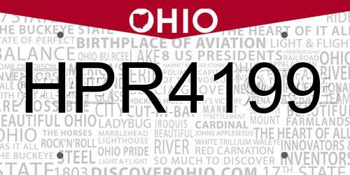HPR4199 Ohio License Plate