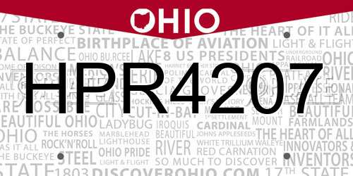 HPR4207 Ohio License Plate