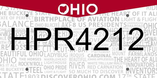 HPR4212 Ohio License Plate