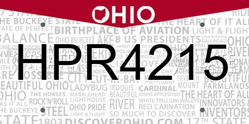 HPR4215 Ohio License Plate