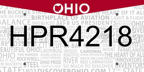 HPR4218 Ohio License Plate