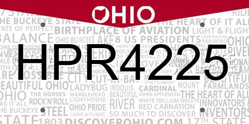 HPR4225 Ohio License Plate