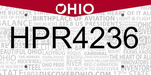 HPR4236 Ohio License Plate