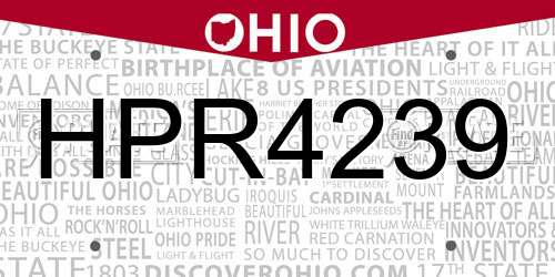HPR4239 Ohio License Plate