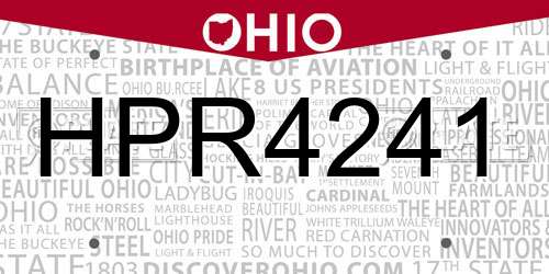 HPR4241 Ohio License Plate