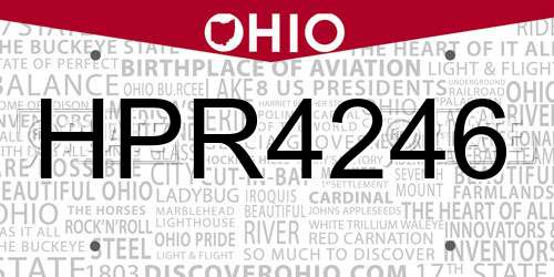 HPR4246 Ohio License Plate