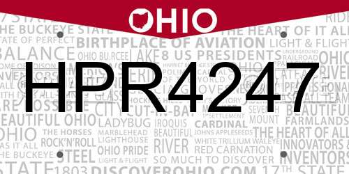 HPR4247 Ohio License Plate