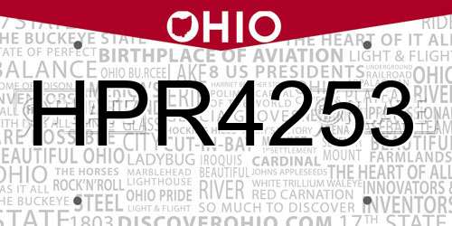 HPR4253 Ohio License Plate