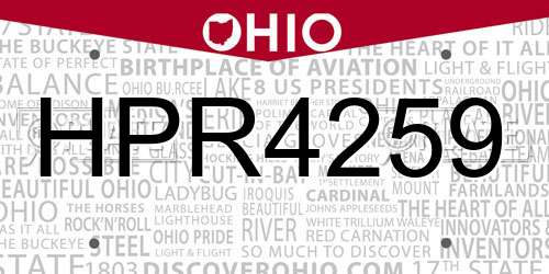 HPR4259 Ohio License Plate