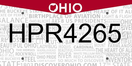 HPR4265 Ohio License Plate
