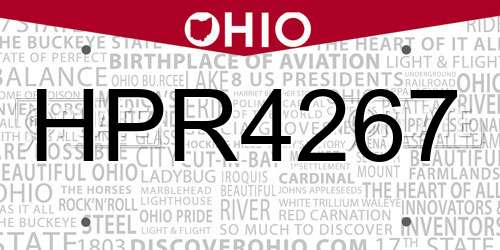 HPR4267 Ohio License Plate