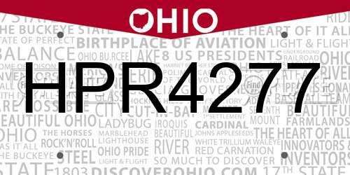 HPR4277 Ohio License Plate