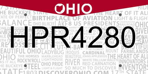 HPR4280 Ohio License Plate