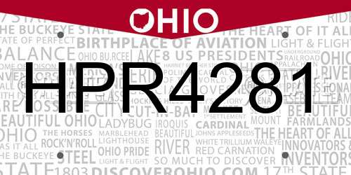 HPR4281 Ohio License Plate