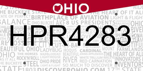 HPR4283 Ohio License Plate